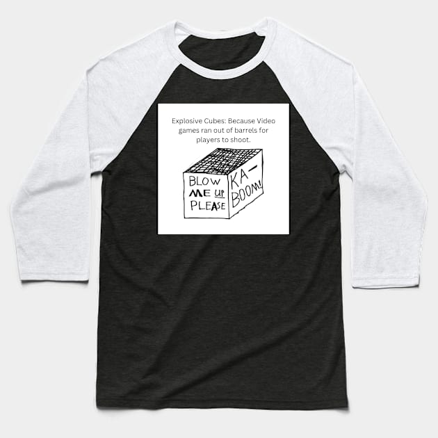 Explosive Cubes Baseball T-Shirt by Donald Hyatt 3rd